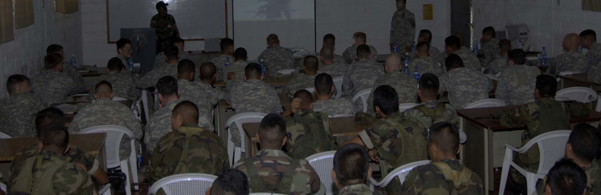 Military instructors taking part in a train-the-trainer program