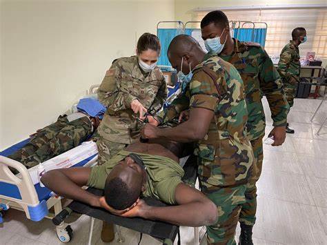 Participants conducting hands-on combat medic training